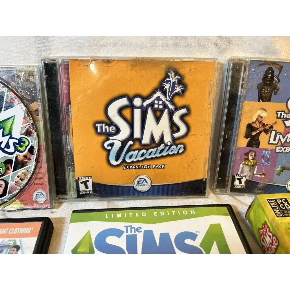 Sims PC Game Lot Of 10.Sims 3, Sims 4, Sims Online And Several Expansion Packs